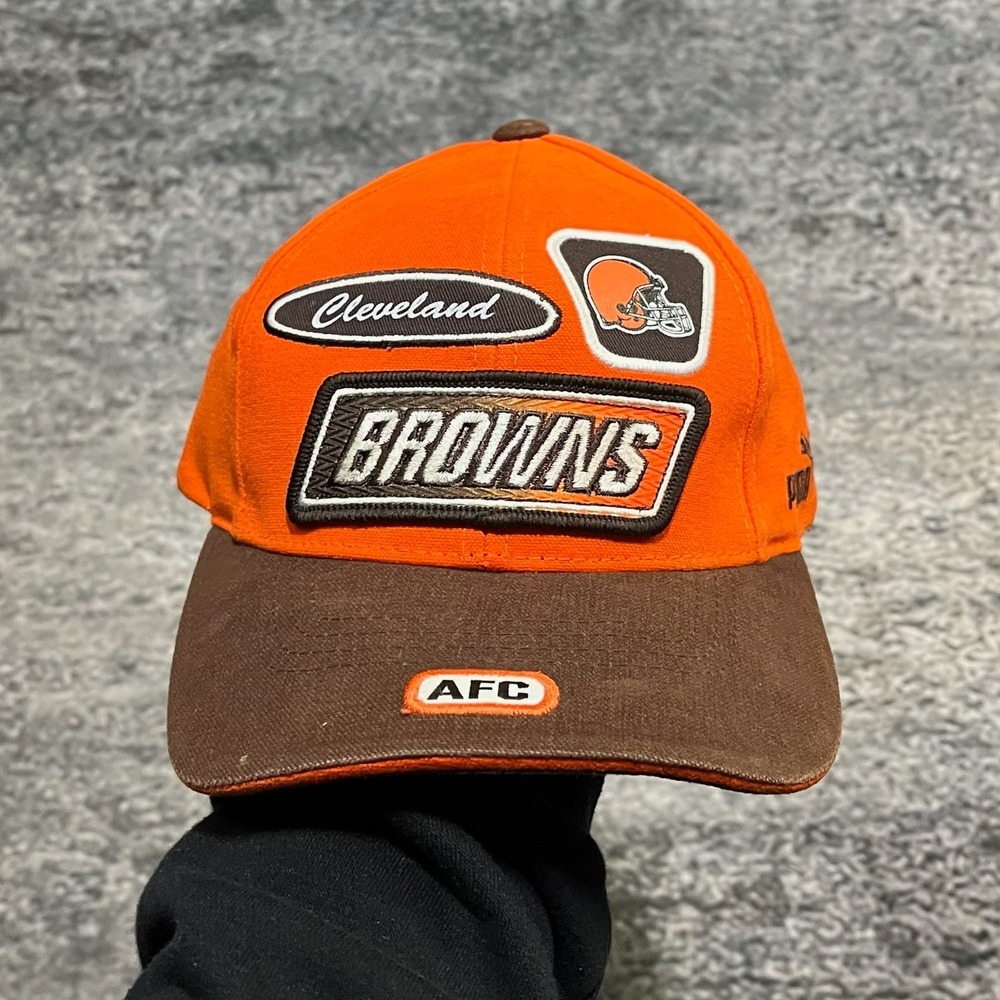Vintage Cleveland Browns Puma Hat‎ Adjustable Strap Brown Orange NFL Pro Line